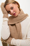 Gold Metallic Scarf and Mittens Set