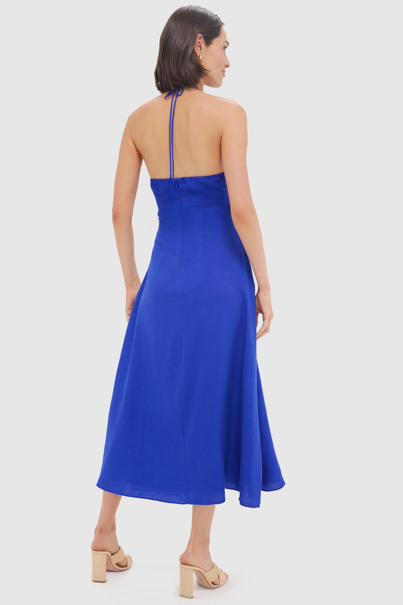 Royal Blue Beaded Azure Midi Dress