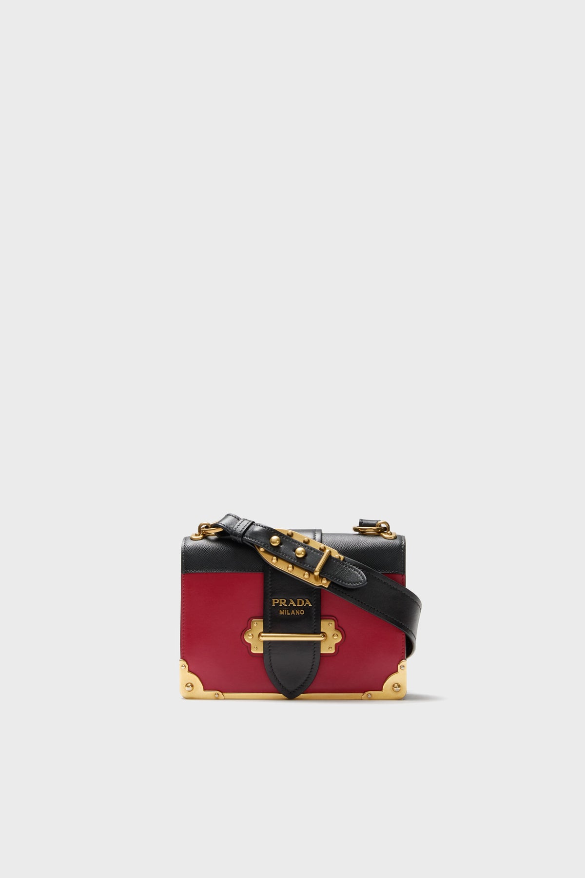 PRADA Red Cahier Crossbody Bag