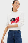 Ivory Cotton Americana Sweater