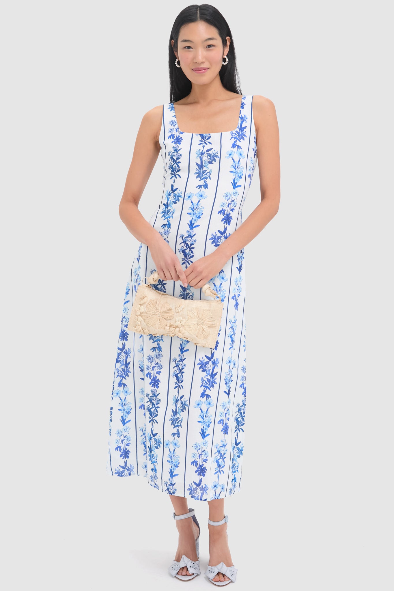 Serene Blue Maxi Clarita Embroidery 75 Heels