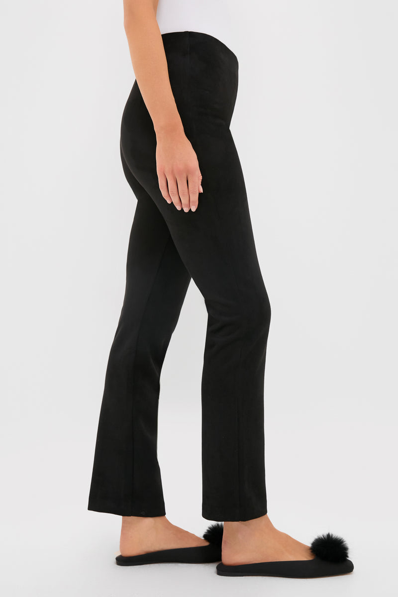 Black Vegan Suede Long Ashford Pants