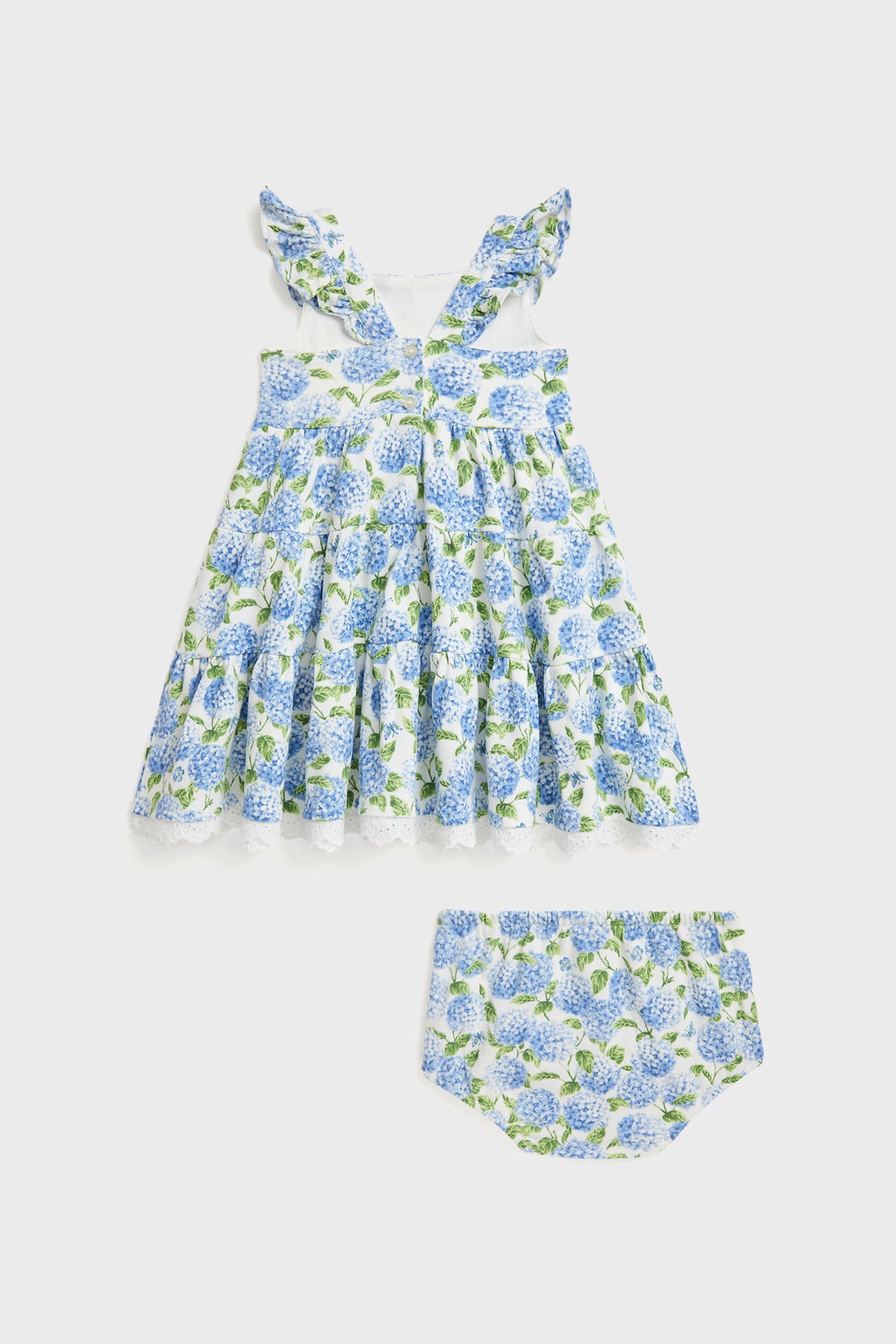 Mini Hydrangea Sleeveless Cotton Mesh Floral Printed Dress