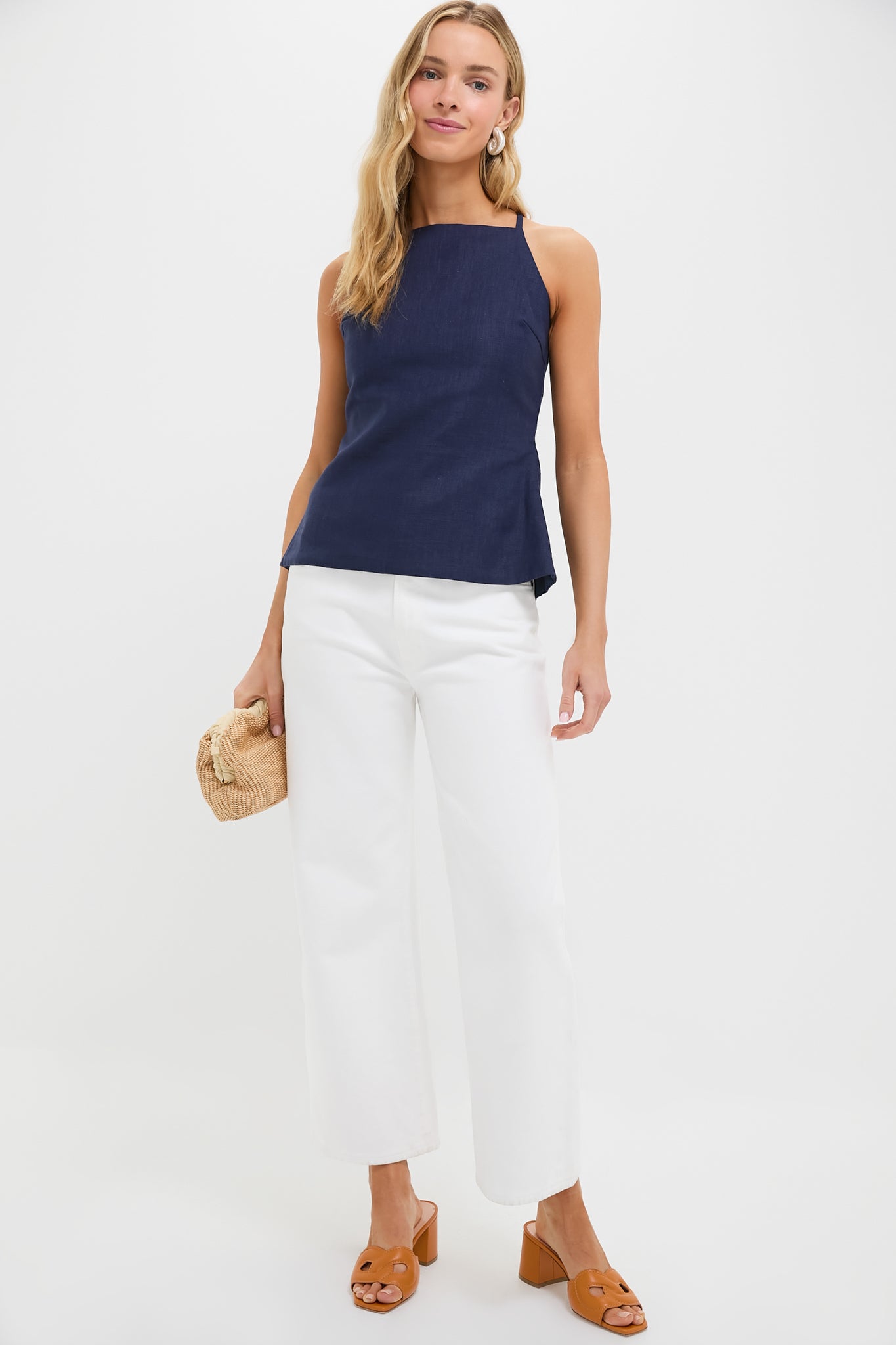 Navy Eline Apron Top