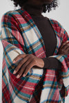 Exclusive Cream Tartan Ruana Poncho