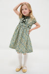 Bottle Green Floral Portia Girl Dress