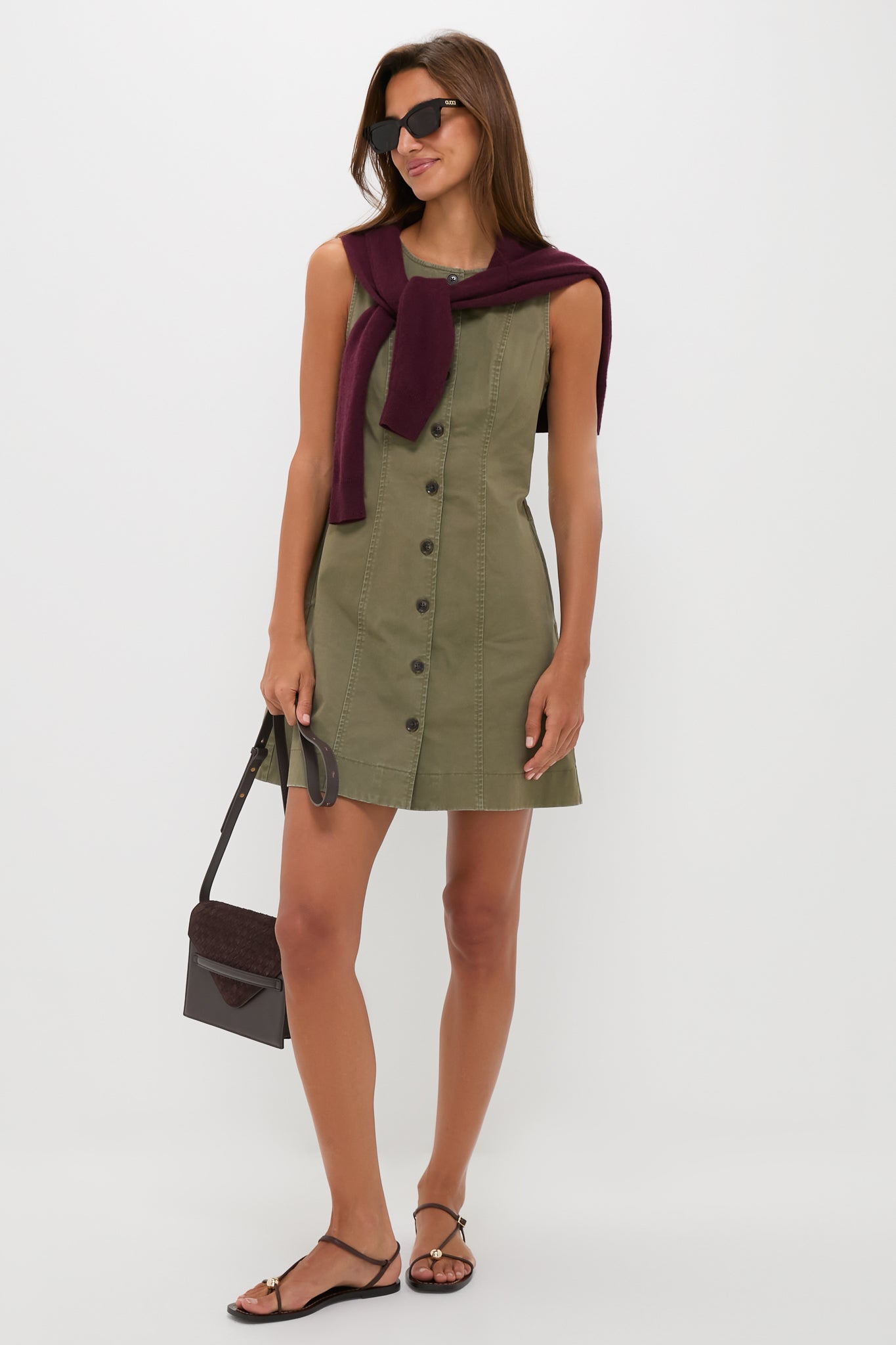 Burnt Olive Chino Rhoda Mini Dress