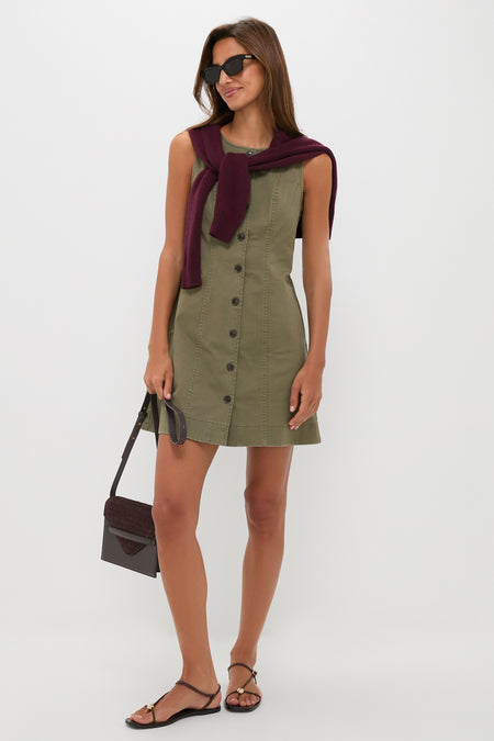 Burnt Olive Chino Rhoda Mini Dress