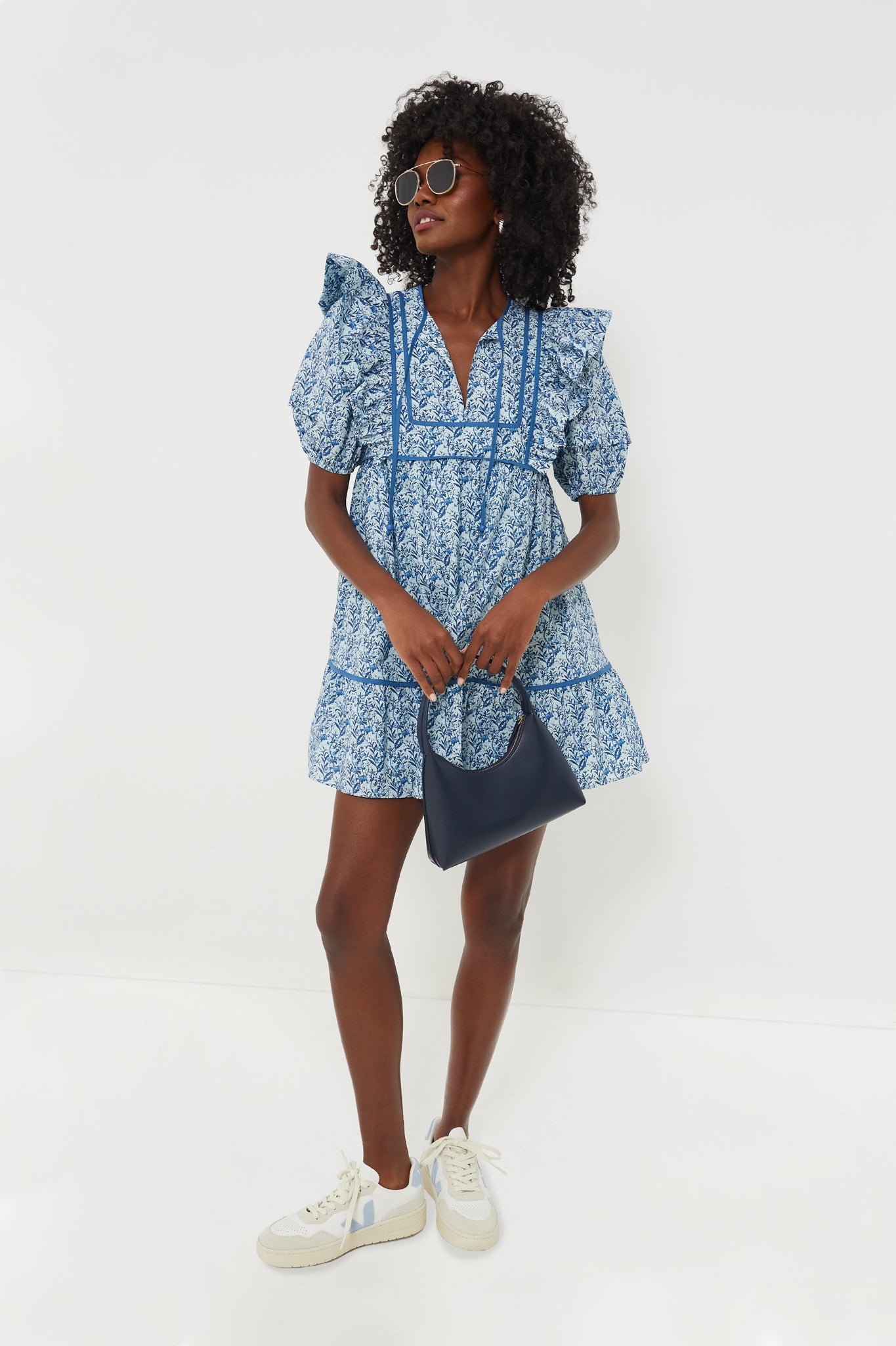 Blue Floral Rosaleigh Mini Dress | Hyacinth House