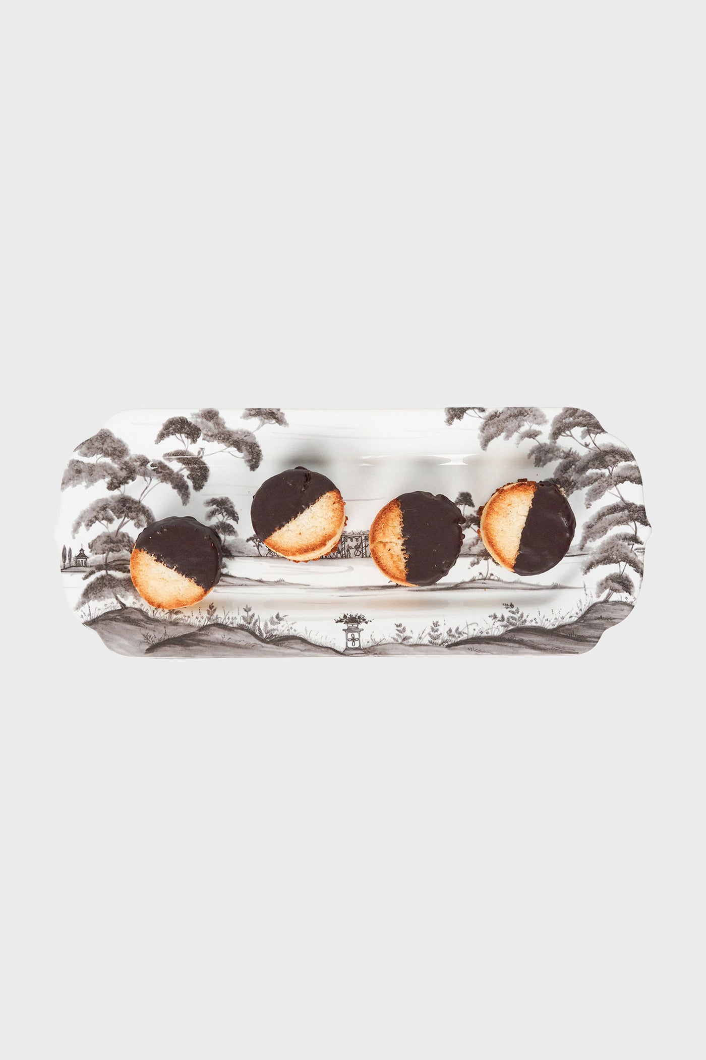 Country Estate 15 Hostess Tray - Flint Grey showcasing classic elegance with cookies, effortlessly blending high-end pastoral charm and fun practicality.