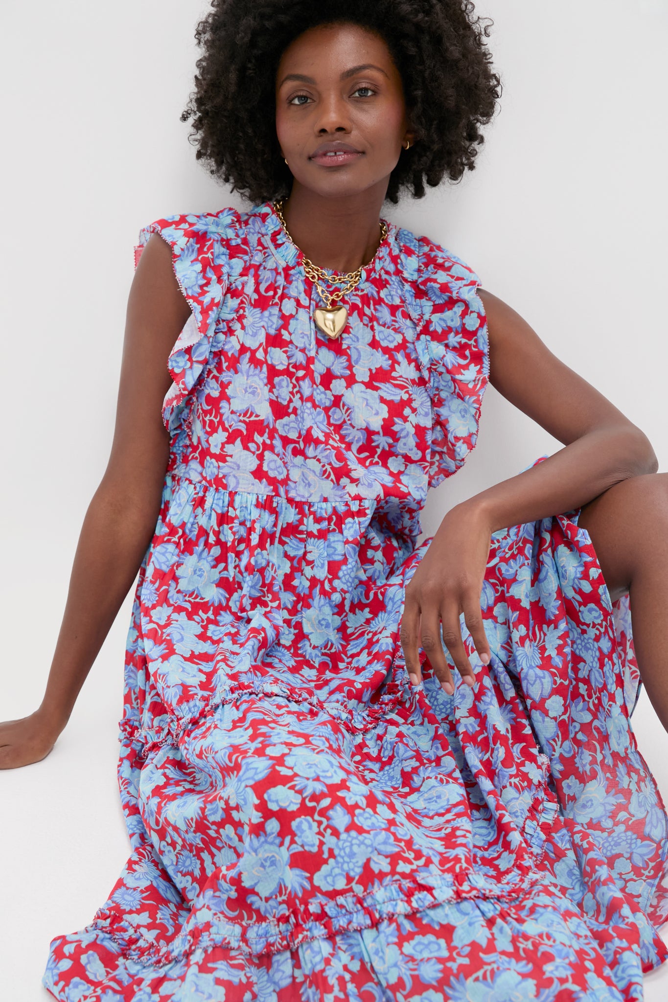 Paola Floral Print Poppy Maxi Dress