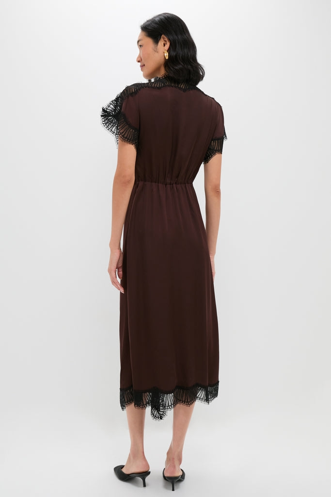 Cocoa and Black Luna Midi Dress