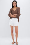 Mocha Linen Stitch Carolyn Sweater