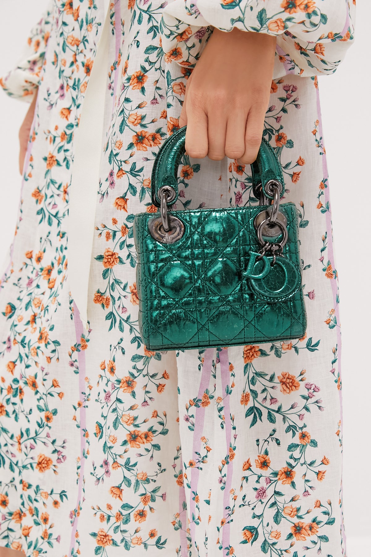 DIOR Green Lady Dior Shoulder Bag