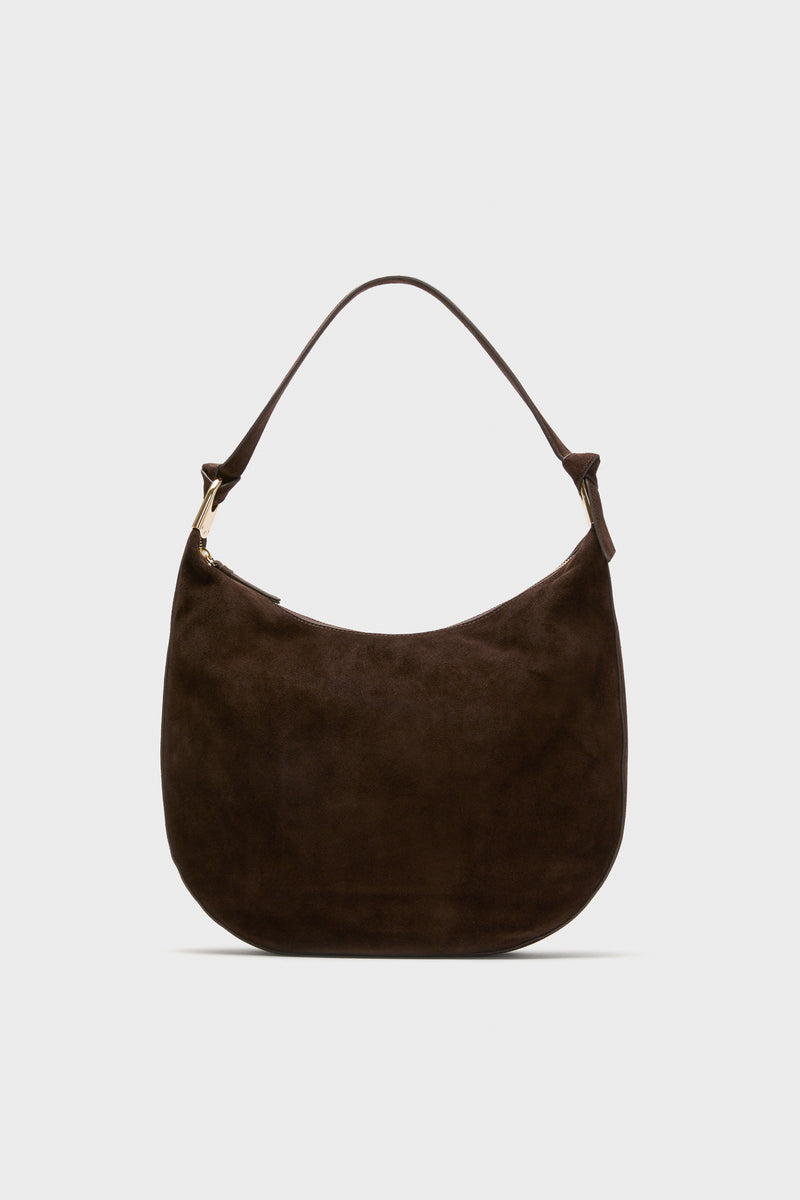 Tmoro Suede with Gold Morgan Shoulder Bag