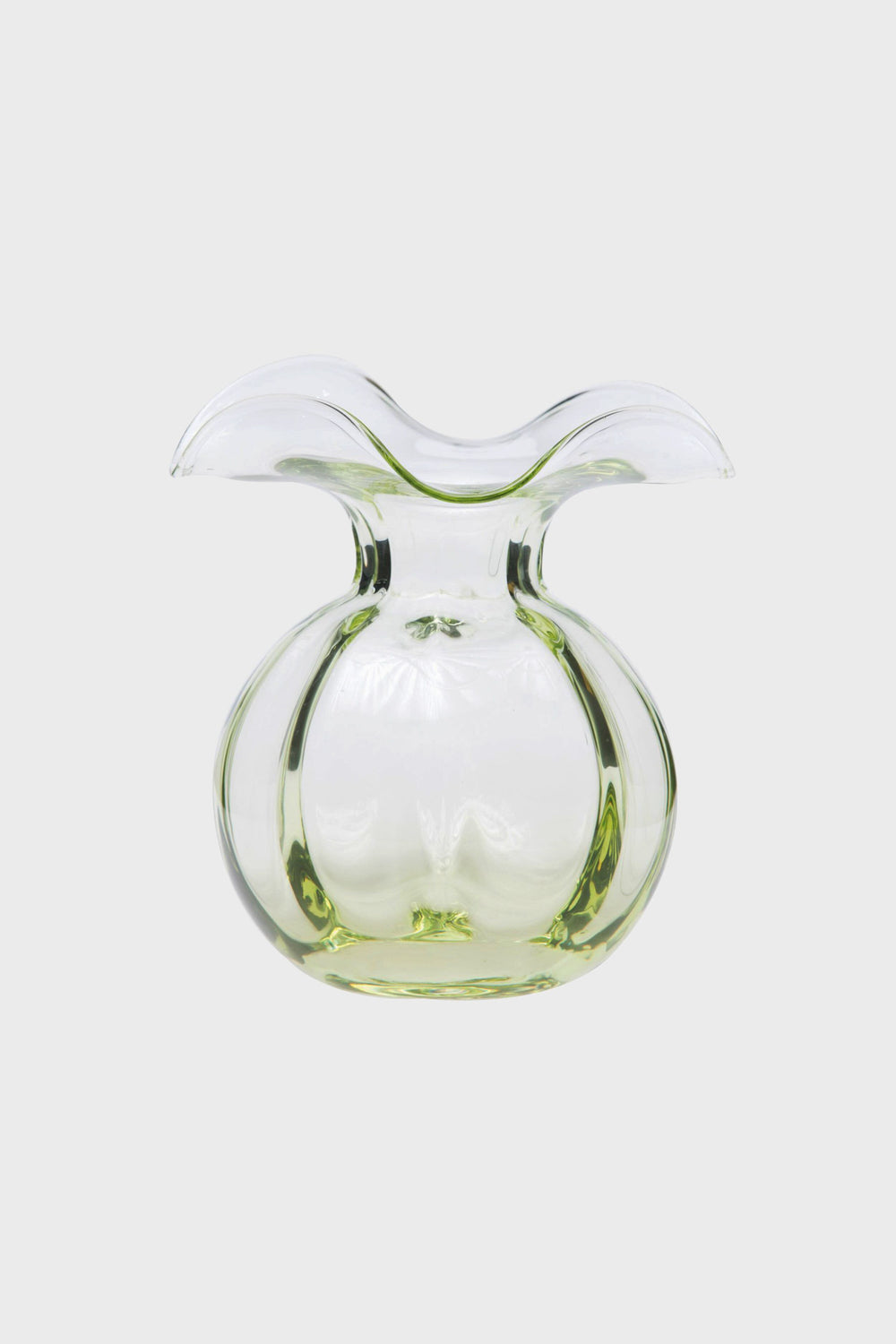 Hibiscus Medium Green Fluted Vase
