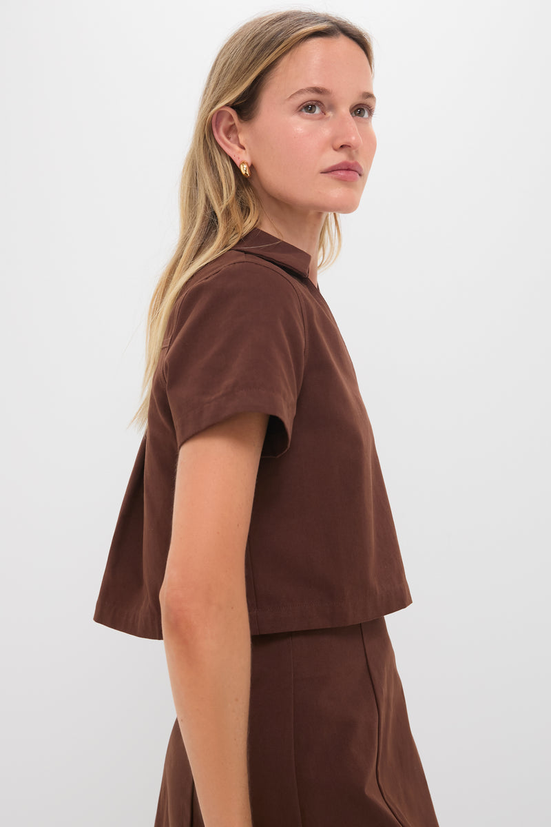 Chocolate Brown Cropped Glenn Top