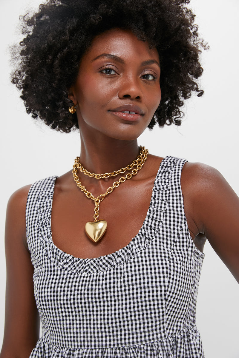 Black Gingham Seersucker Raven Bubble Top