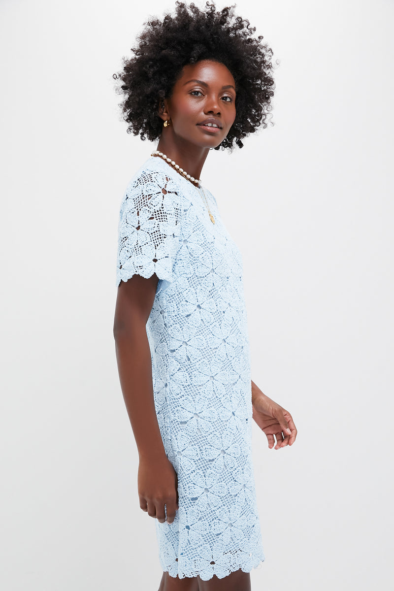 Light Blue Crochet Belclaire Dress