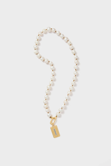 Pearl Necklace with Carpe Diem Charm