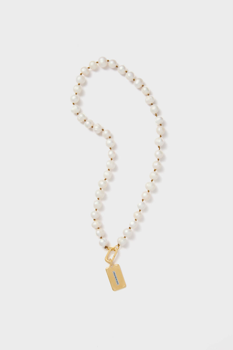 Pearl Necklace with Carpe Diem Charm