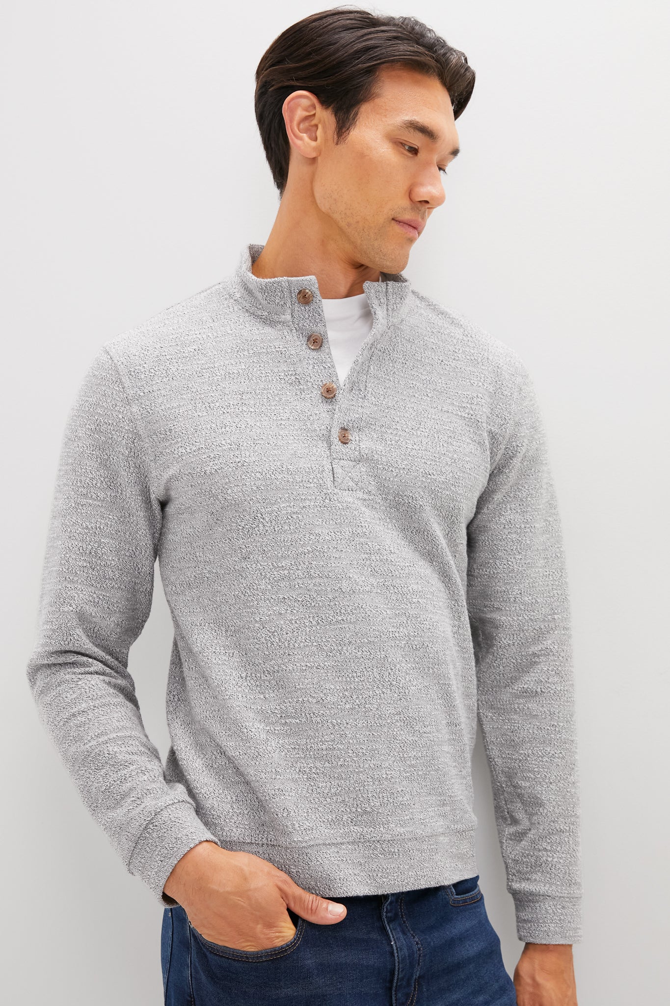 Gray Clayton Textured Pullover