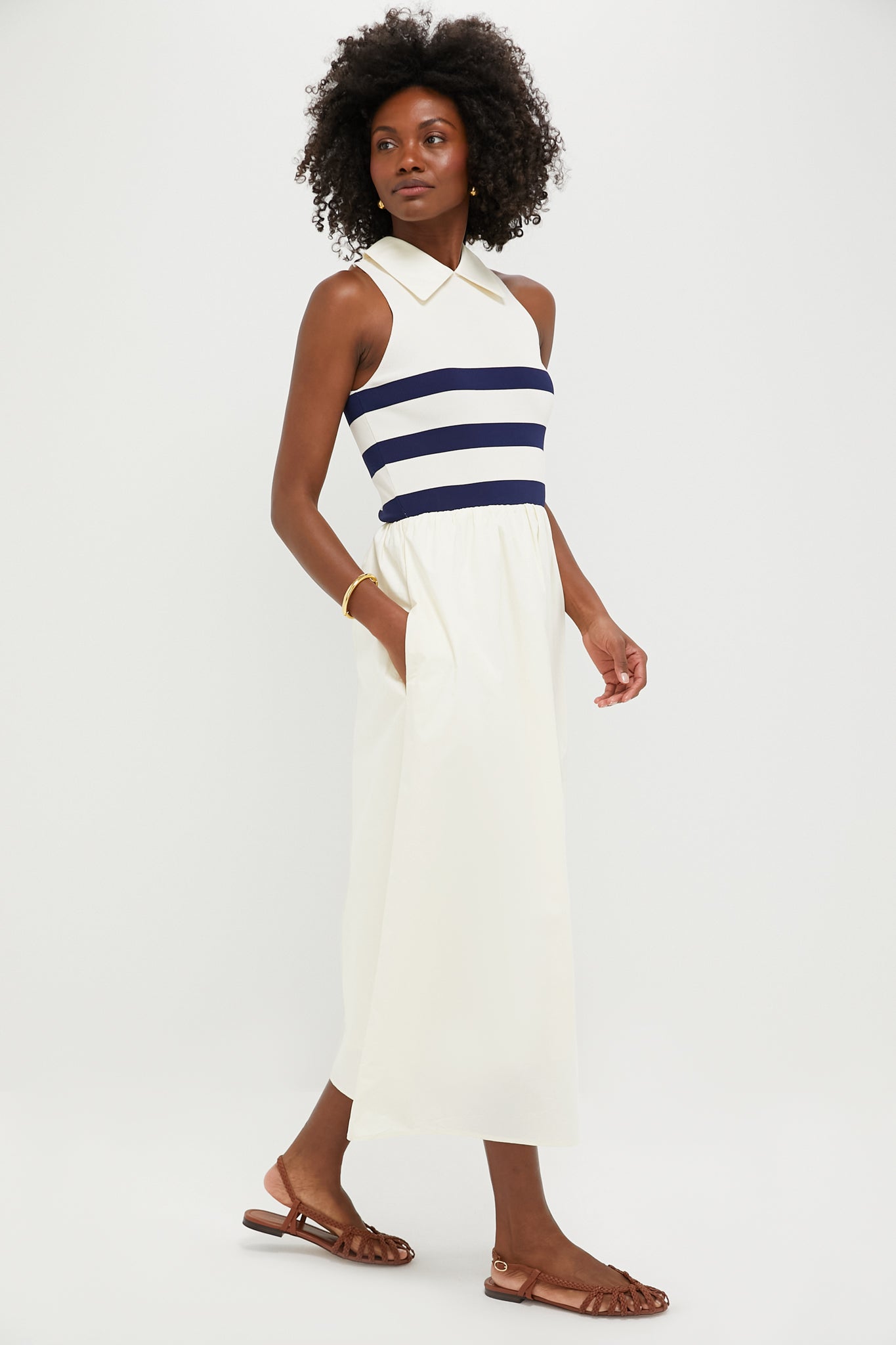 Ivory Stripe Marina Dress