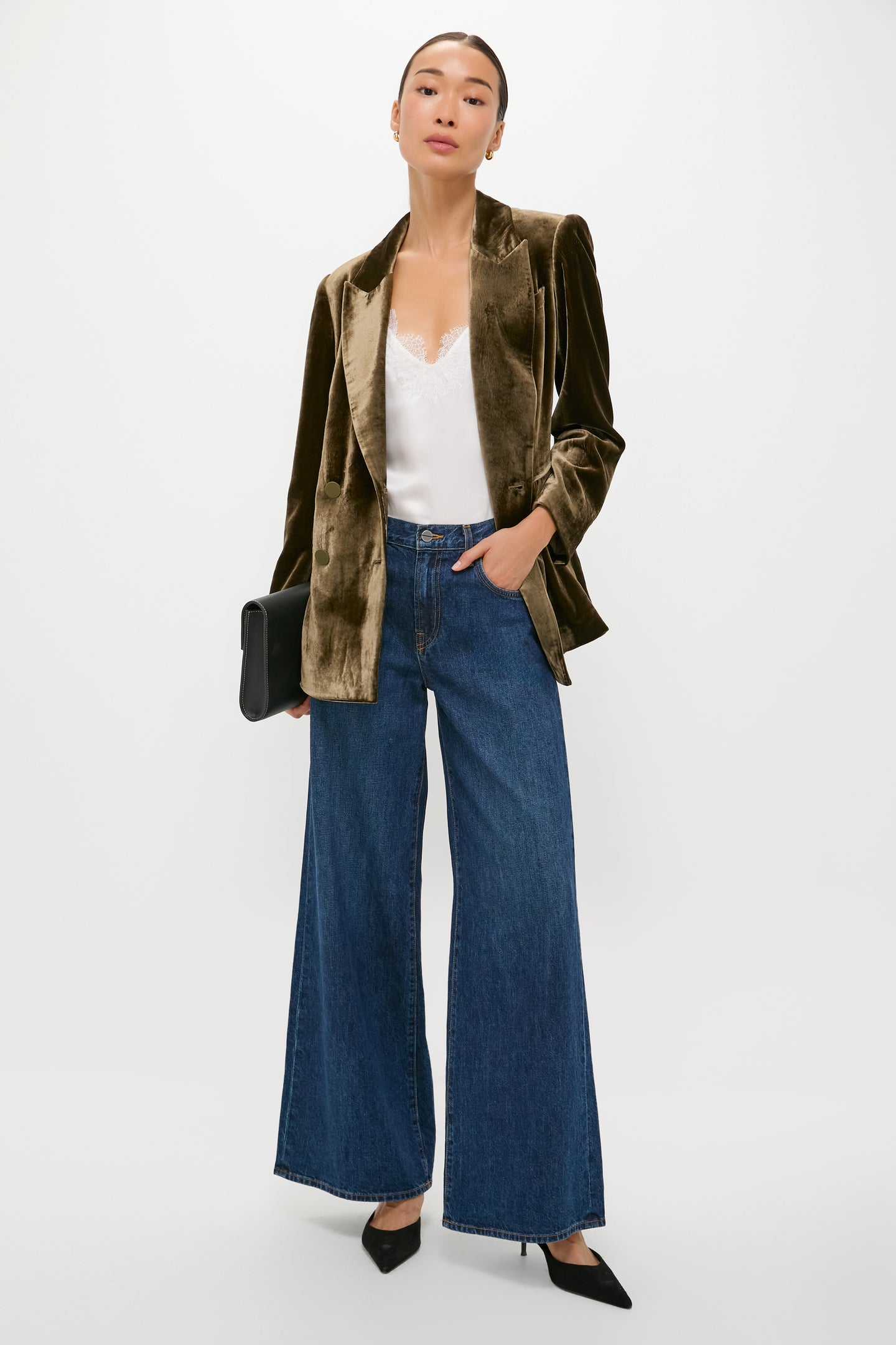 Olive Velvet Diana Blazer