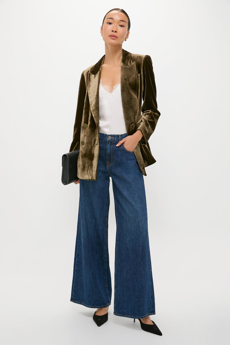 Olive Velvet Diana Blazer