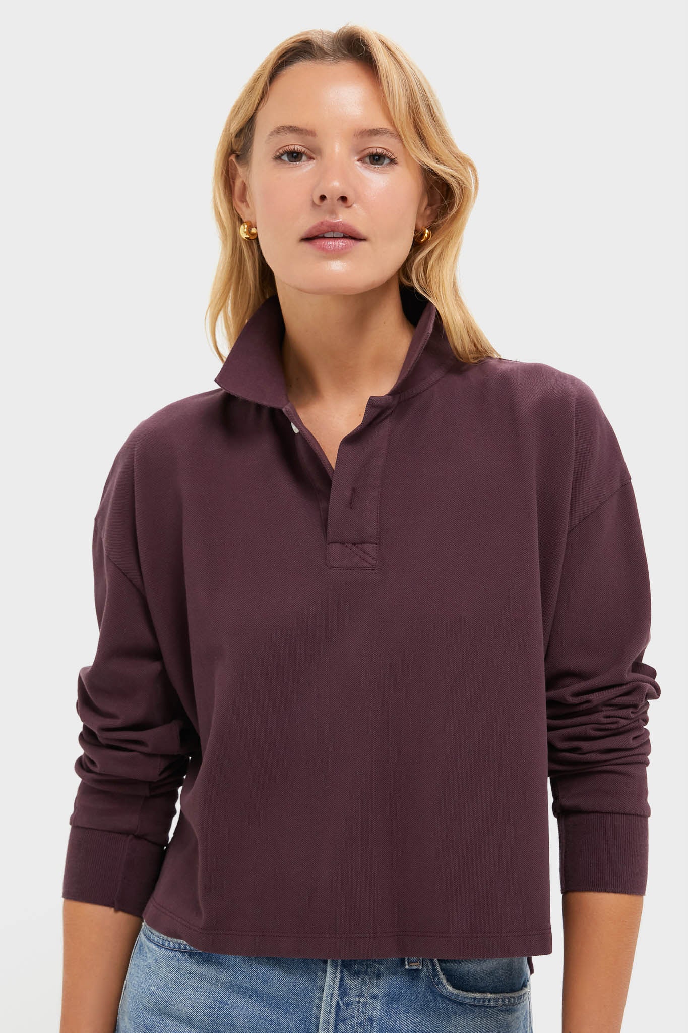 Winetasting Long Sleeve Pique Holmes Boyfriend Polo