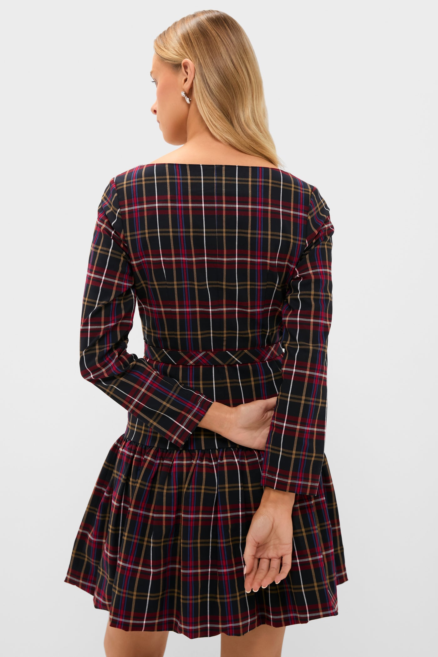 blue dress for baby girl Christmas Plaid Shirt Dress for Women main image 1