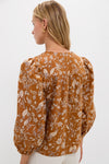 Burnt Orange Floral Long Sleeve Petunia Blouse