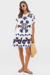 Blue Catrine Applique T-Shirt Dress