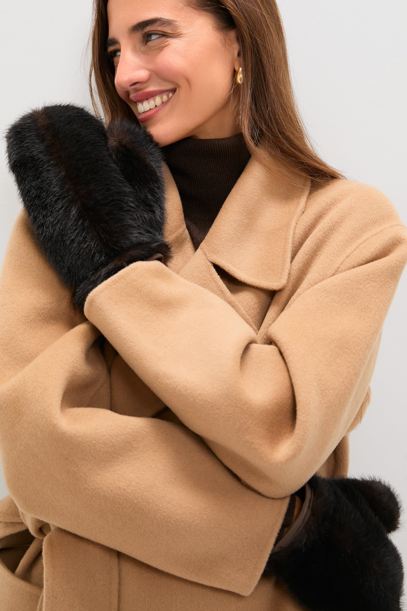 Brown Fur Mittens