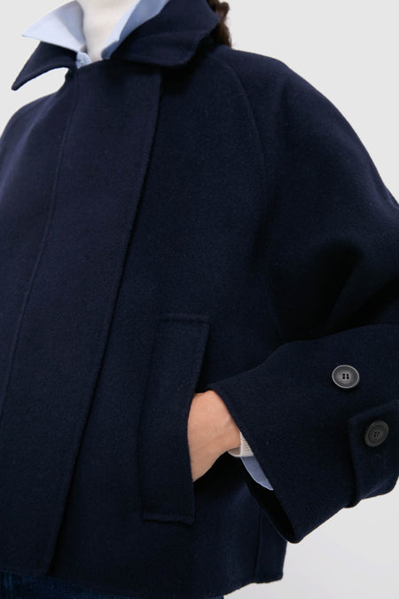 Navy Carella Short Coat