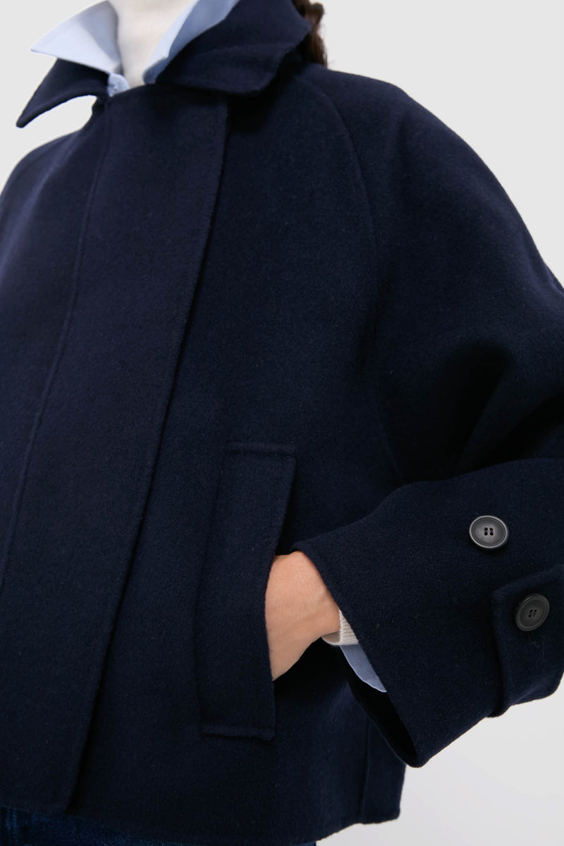 Navy Carella Short Coat