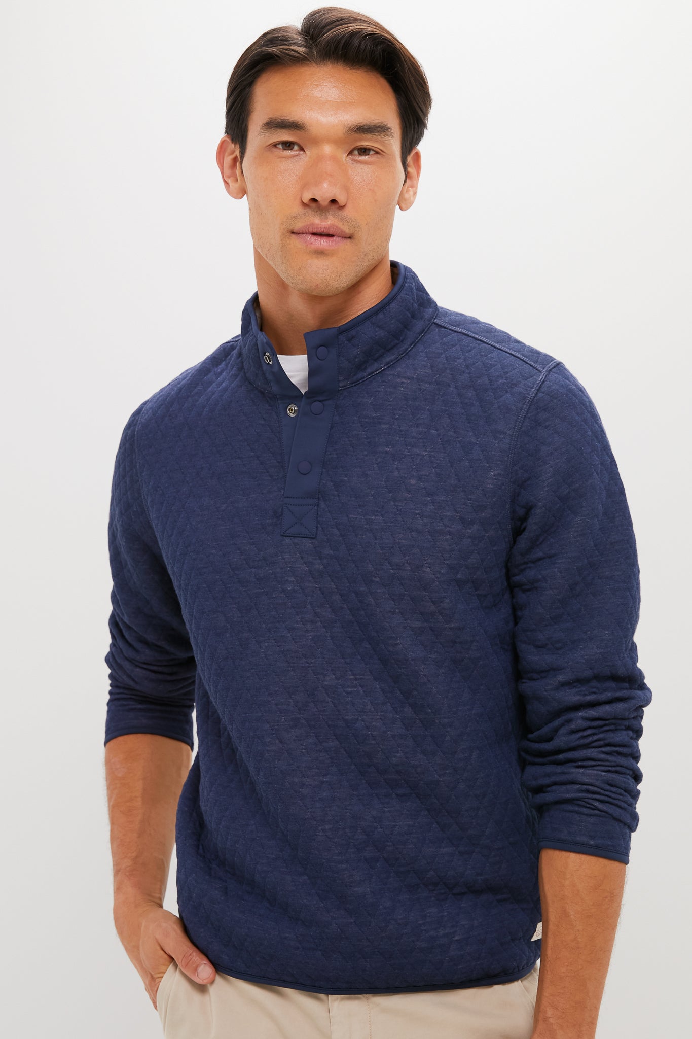 Navy Oat Corbet Reversible Pullover