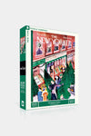 Evergreen Corner Jigsaw Puzzle: A classic, 1000-piece puzzle capturing the effortless fun of a snowy city Christmas scene, perfect for high-end holiday nostalgia enthusiasts.