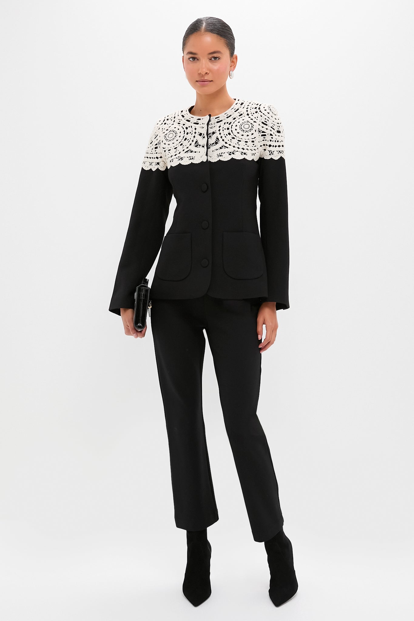 Black Nara Crochet Jacket | Sea New York