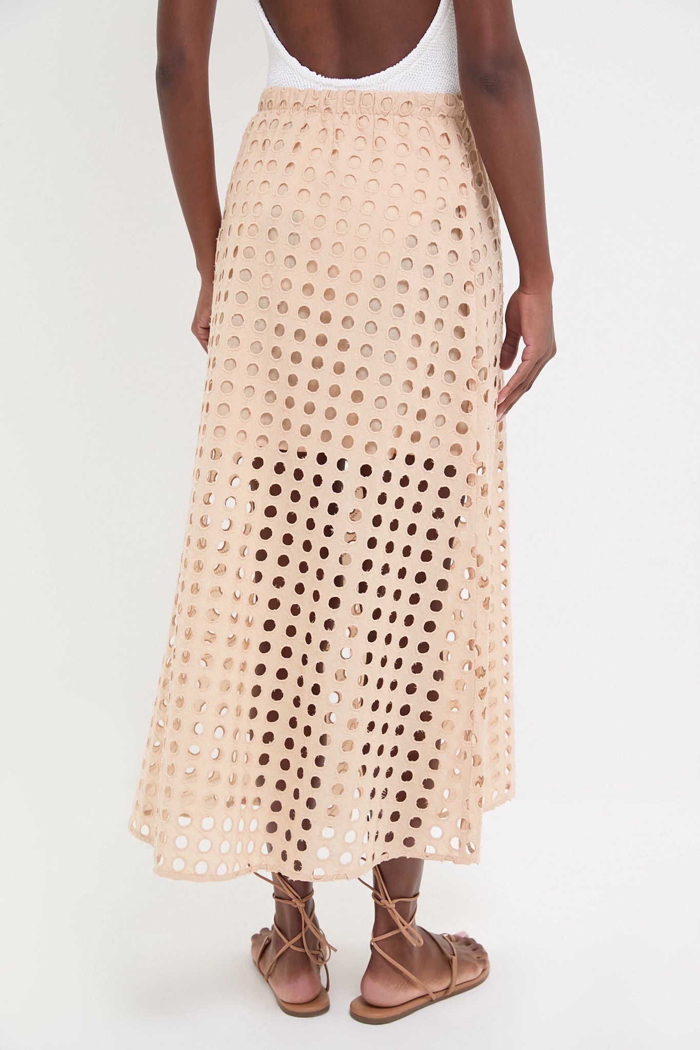 Tan Cotton Eyelet Eve Skirt