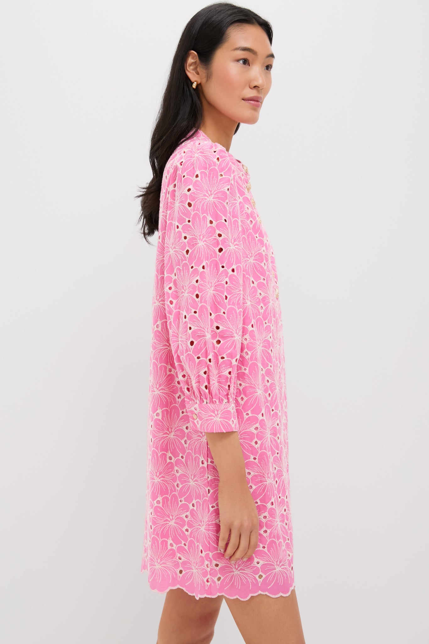 Pink Floral Eyelet Samantha Dress
