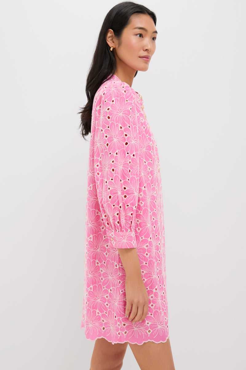 Pink Floral Eyelet Samantha Dress