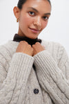 Gray Cable Knit Cropped Arthur Cardigan