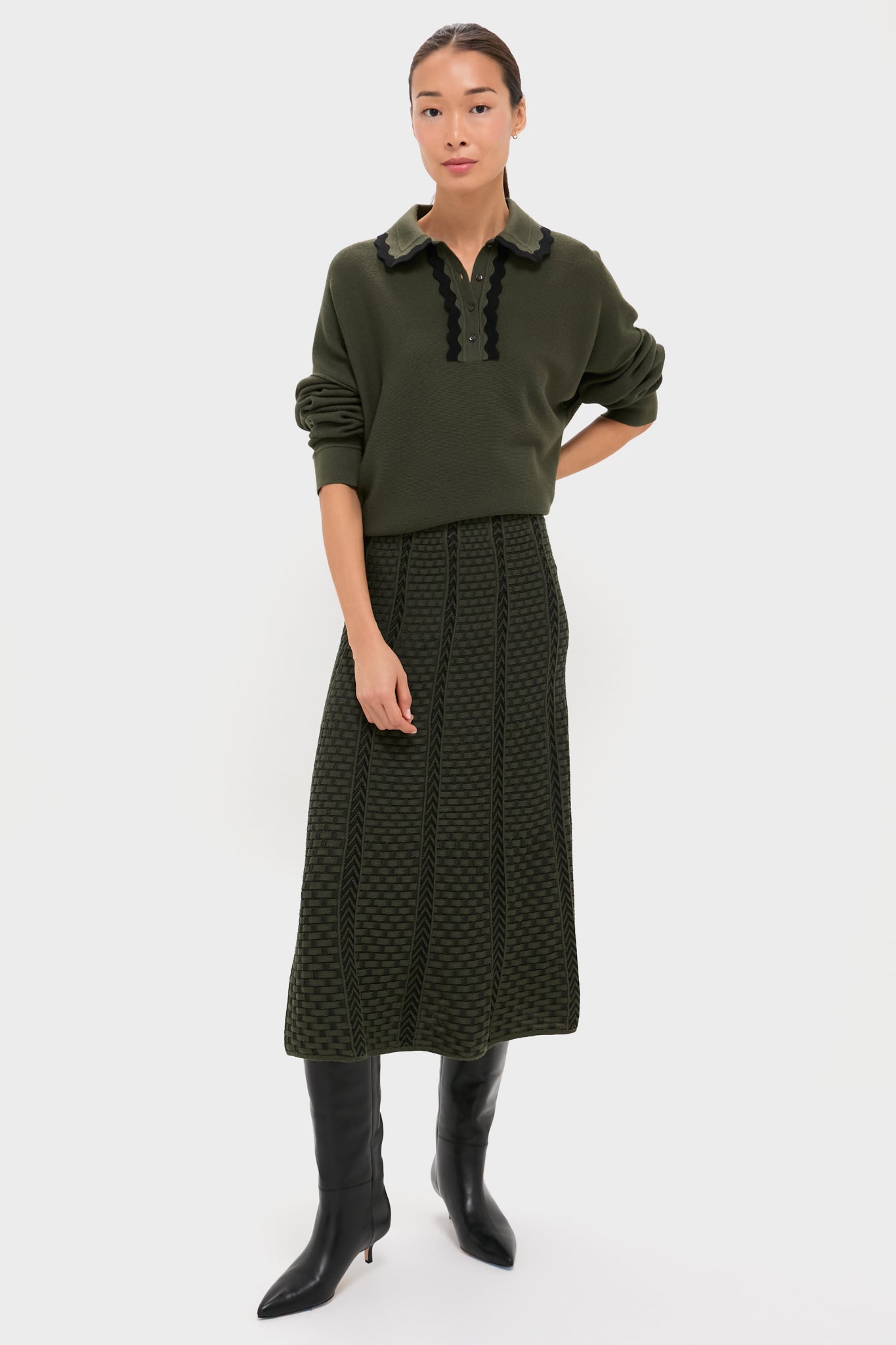 Khaki Duchesse Top