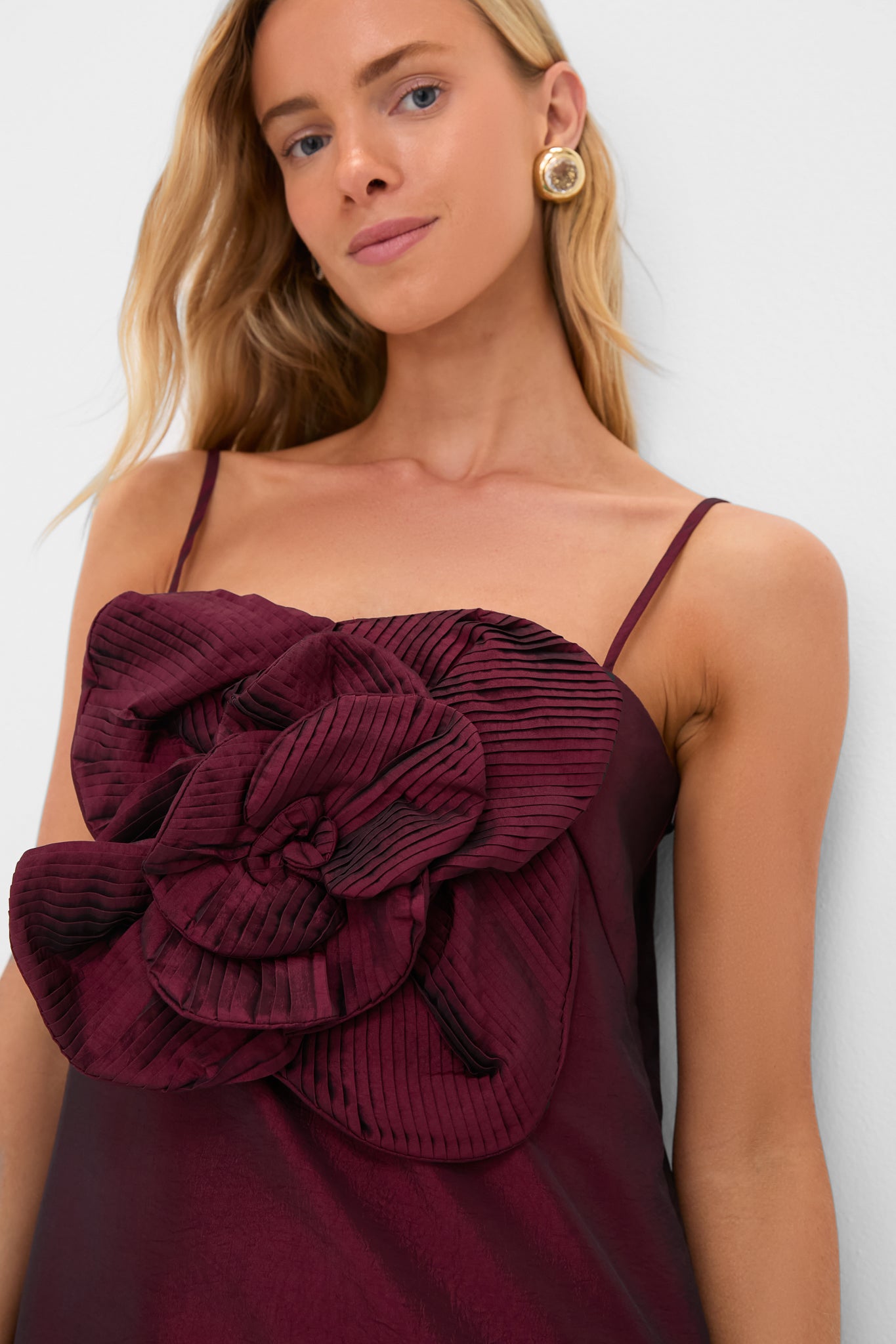 Burgundy Noche de Ti Embellished Mini Dress