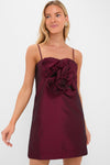 Burgundy Noche de Ti Embellished Mini Dress