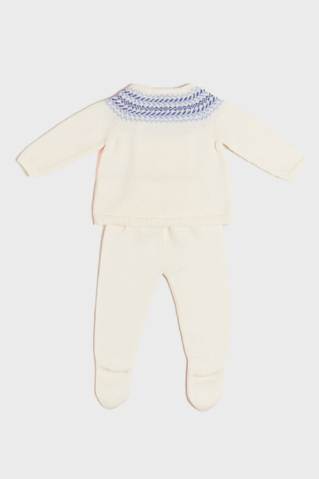 Fair Isle Knitted Set in Cream