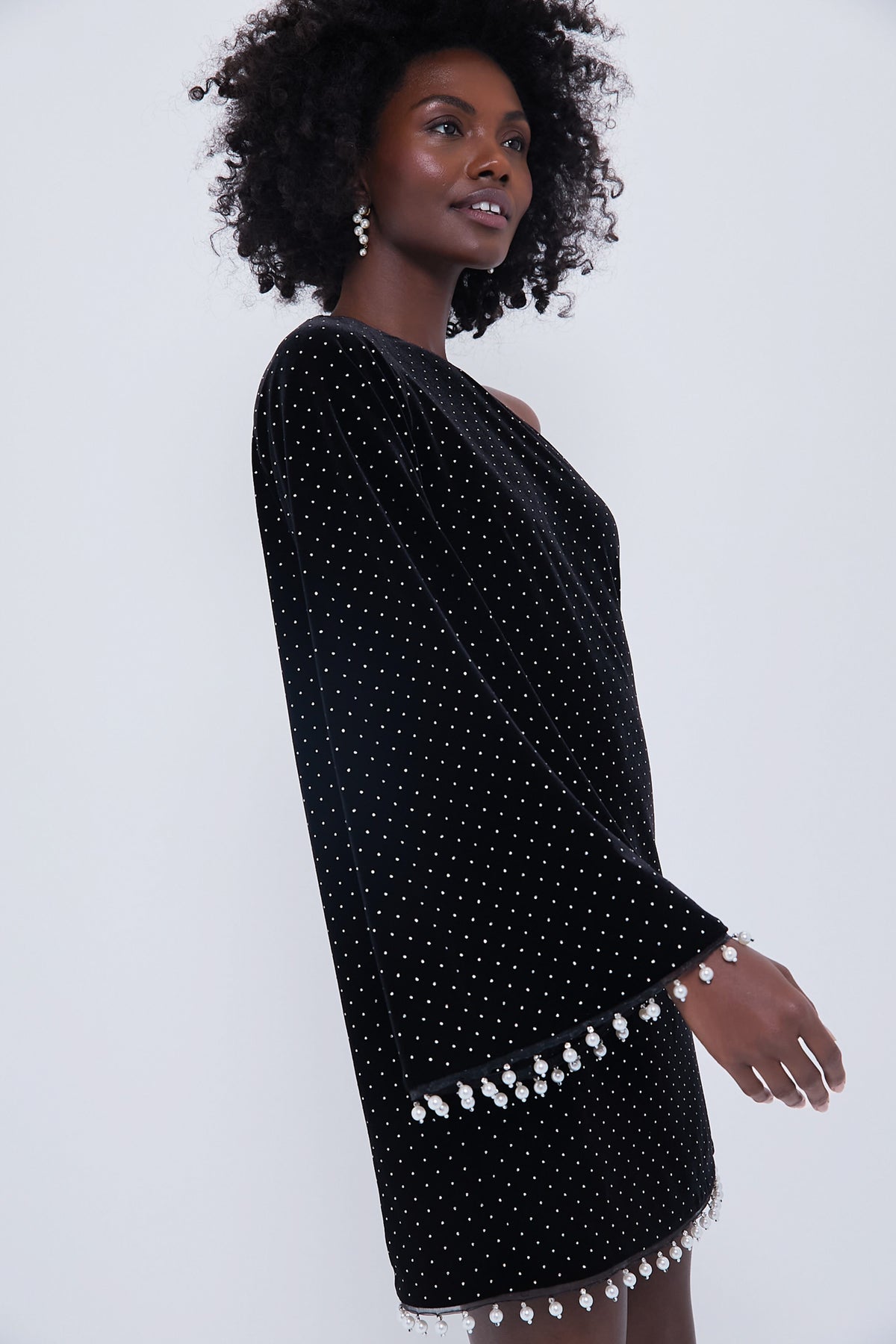 Black Crystal Velvet Vida Dress
