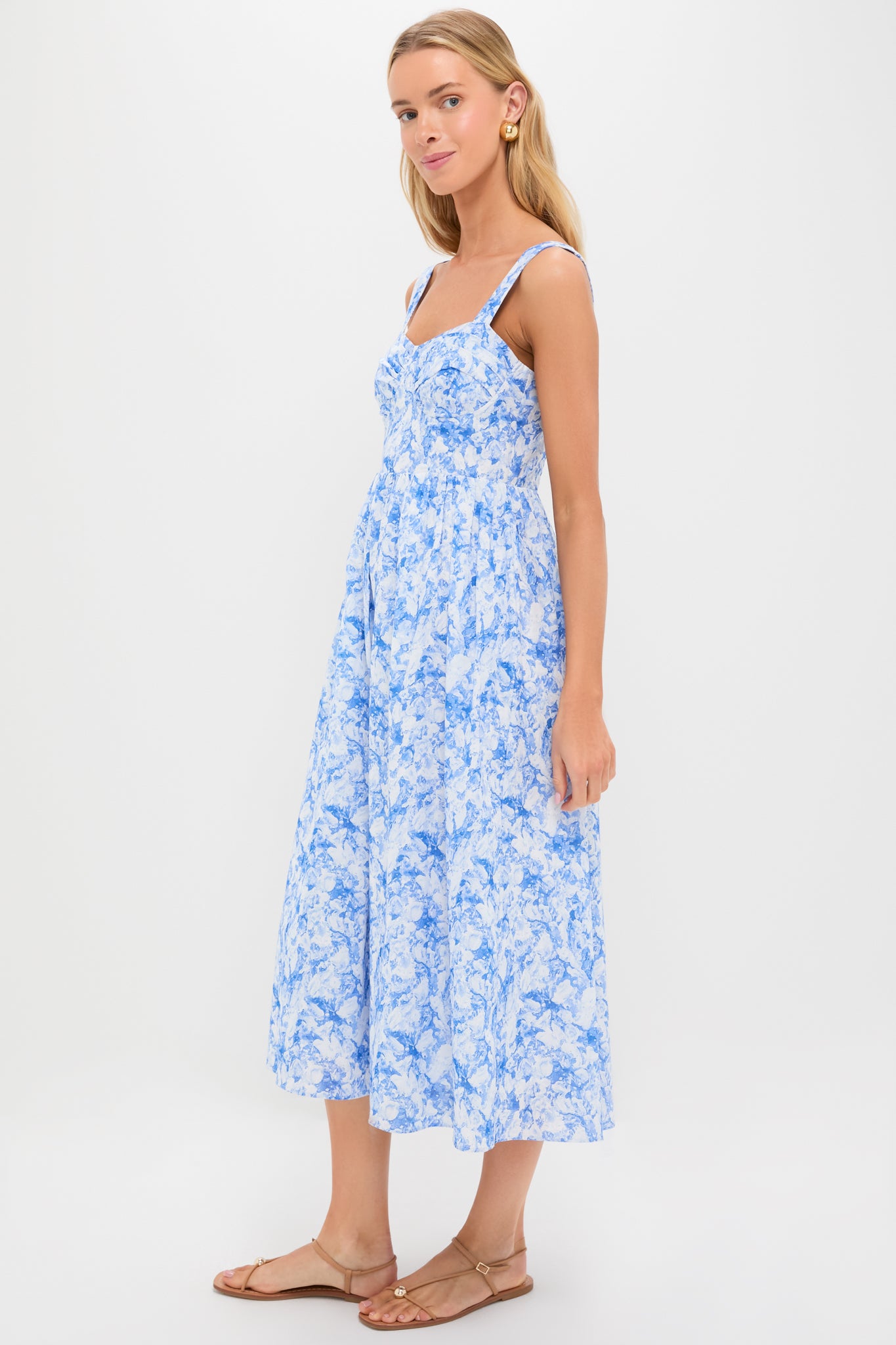 Blue Watercolor Annette Midi Dress | Hyacinth House