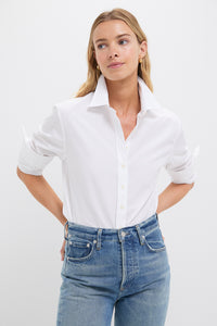 White Poplin Boyfriend Shirt